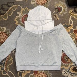 Off the shoulder cute girly hoodie